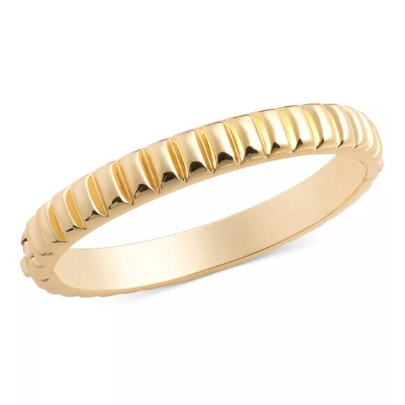 NEW Macy's ON 34TH Gold Textured Bangle Bracelet Minimalist Modern Hinge - Picture 3 of 9